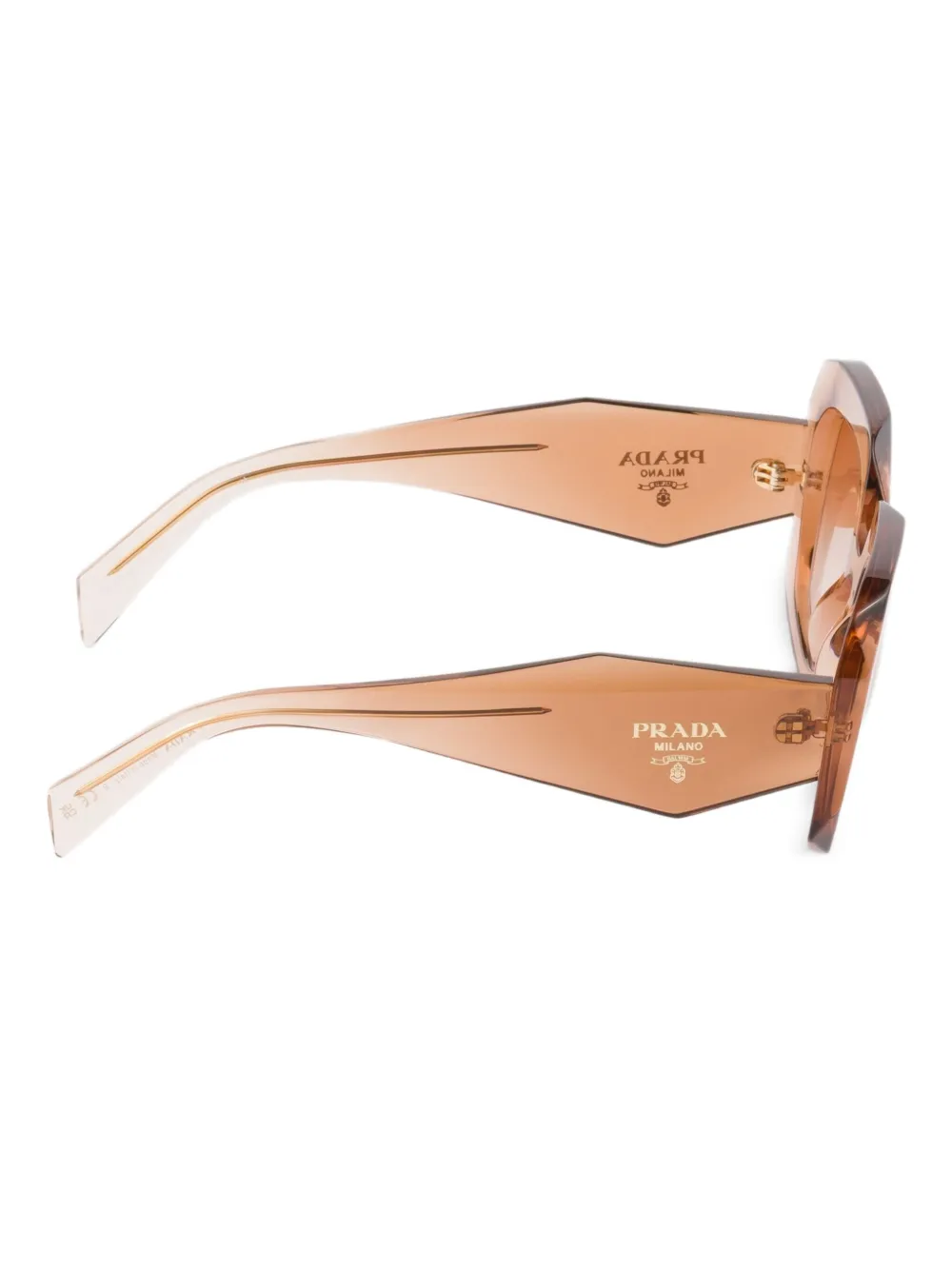 Prada Eyewear Zonnebril met rechthoekig montuur Bruin