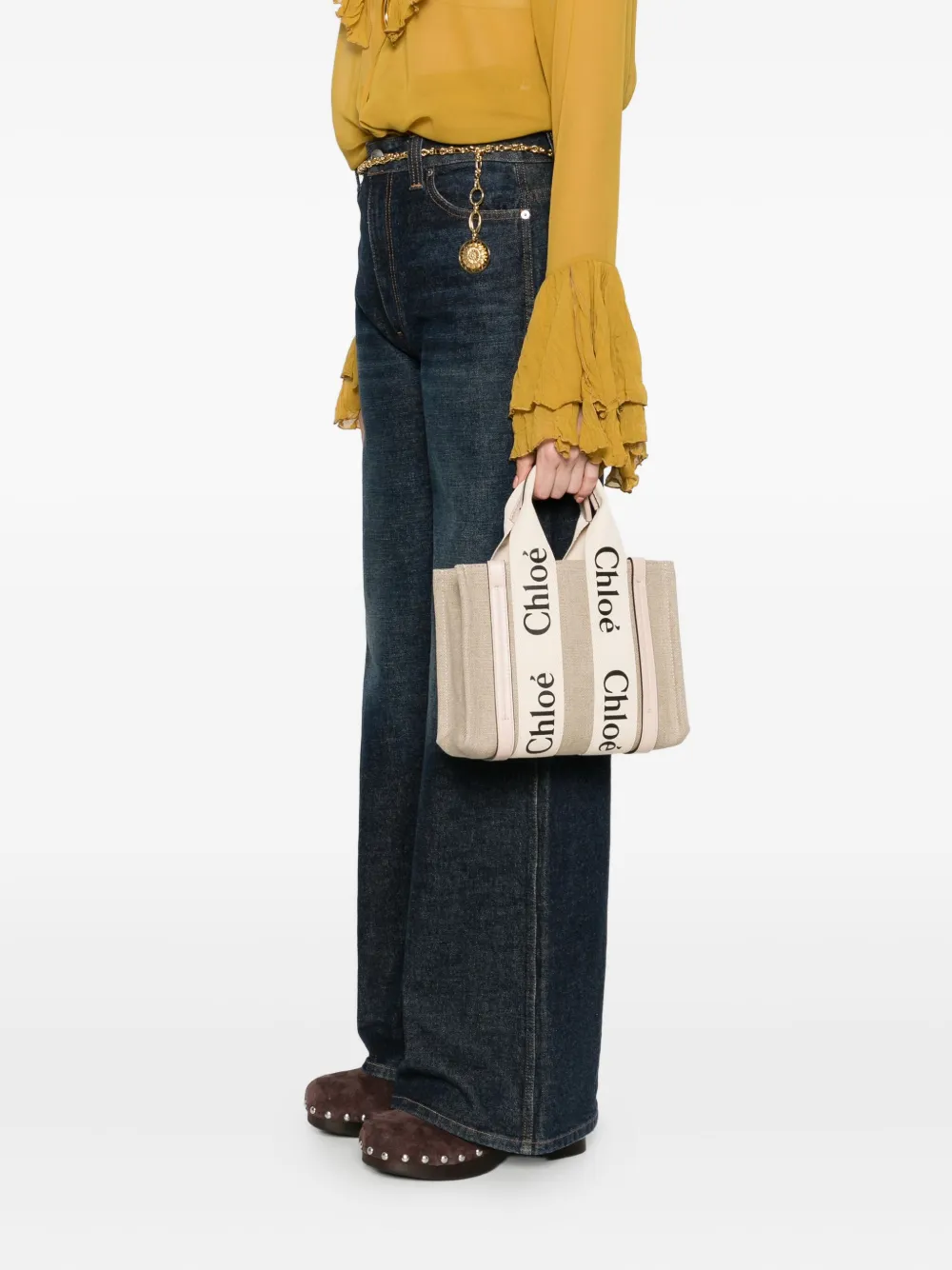 Chloé small Woody tote bag - Beige