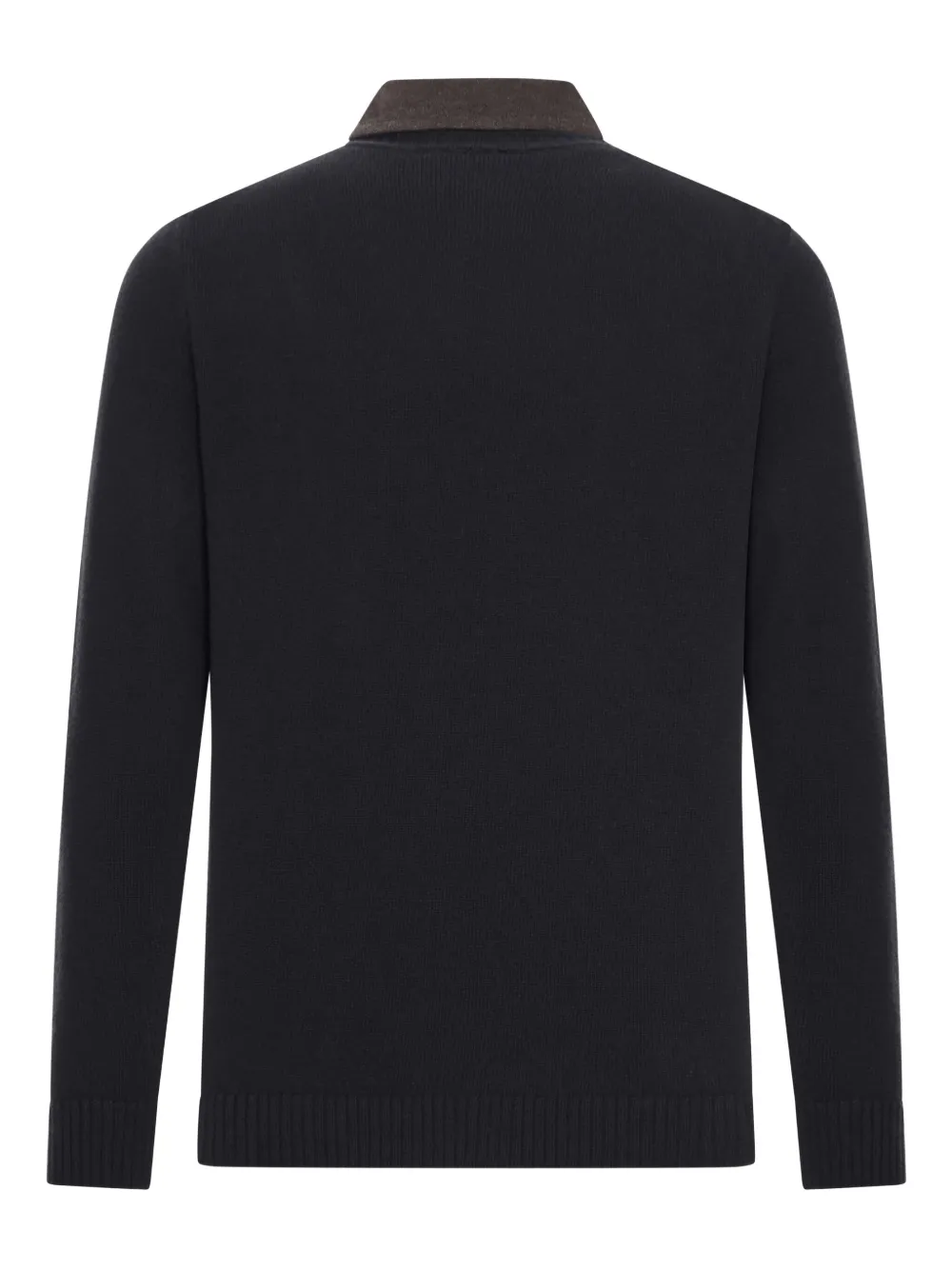Roberto Collina contrast-collar cotton-piquet polo shirt - Zwart