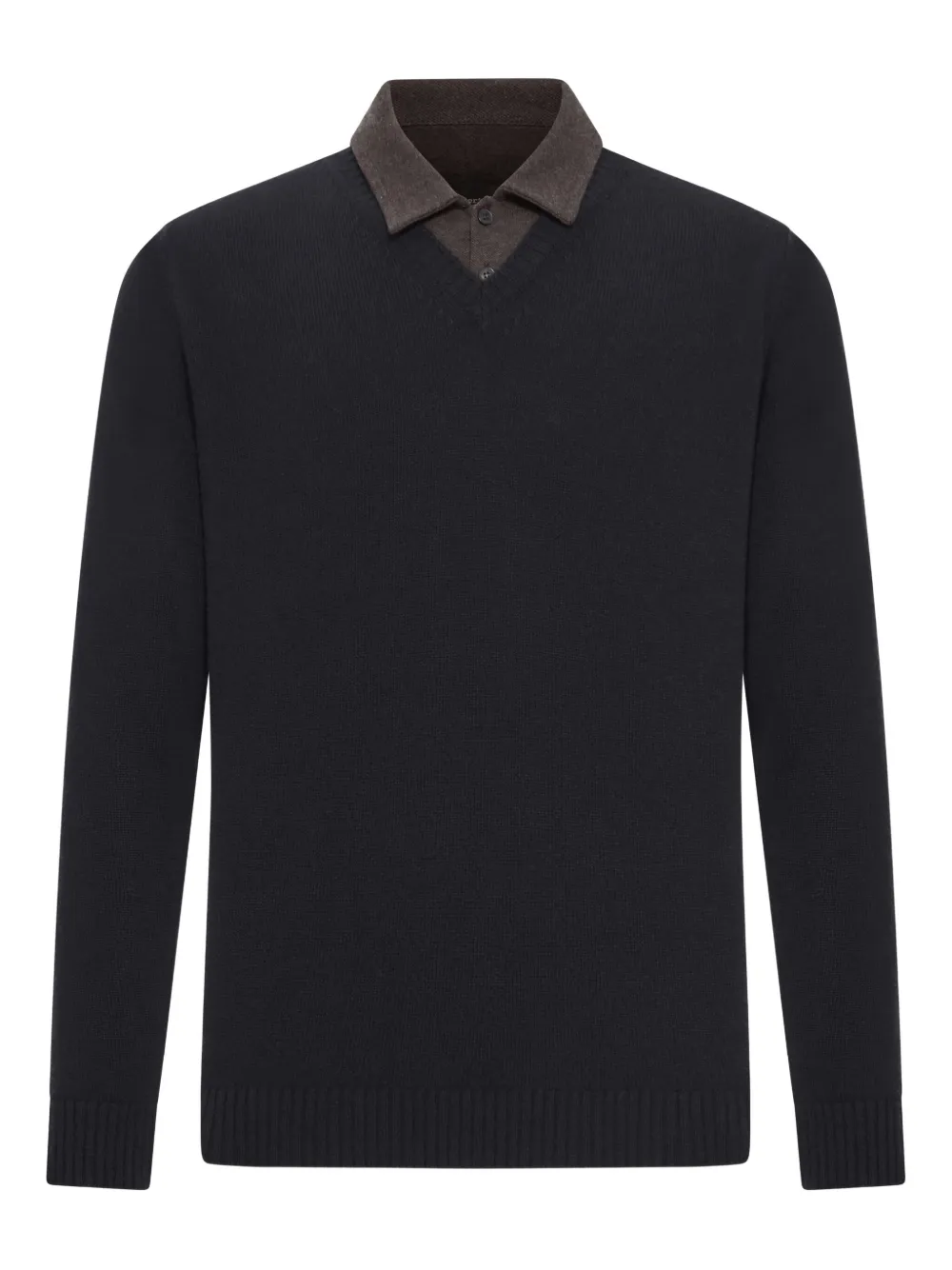 Roberto Collina playera tipo polo con cuello en contraste | negro | Image 1