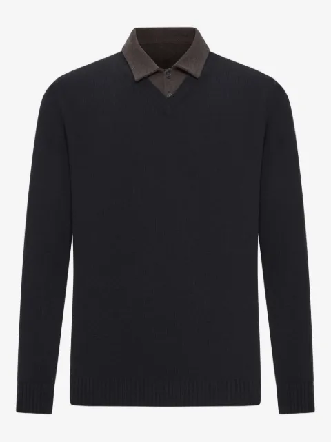 Roberto Collina contrast-collar cotton-piquet polo shirt