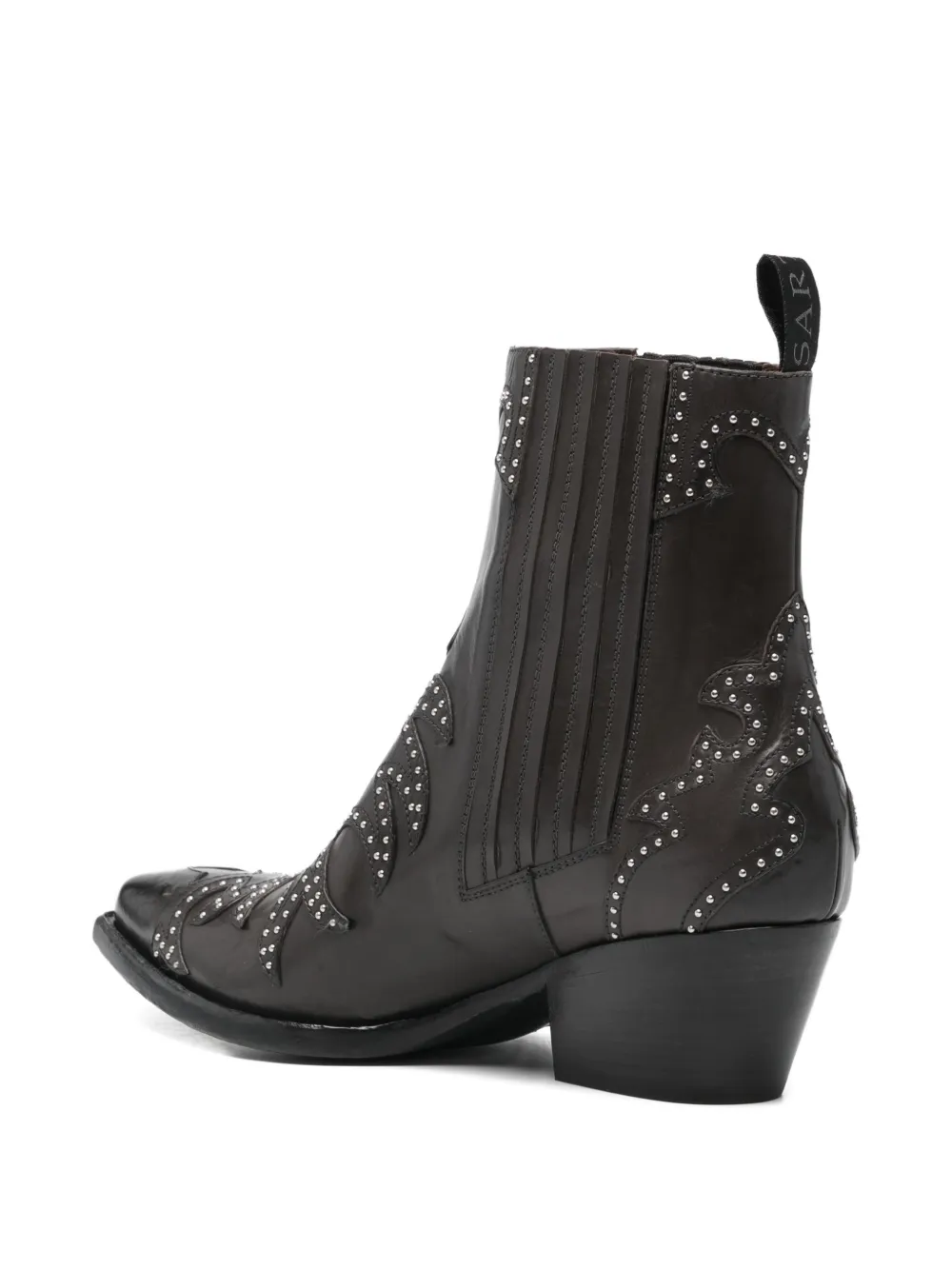 Sartore Laarzen met puntige neus en studs Grijs