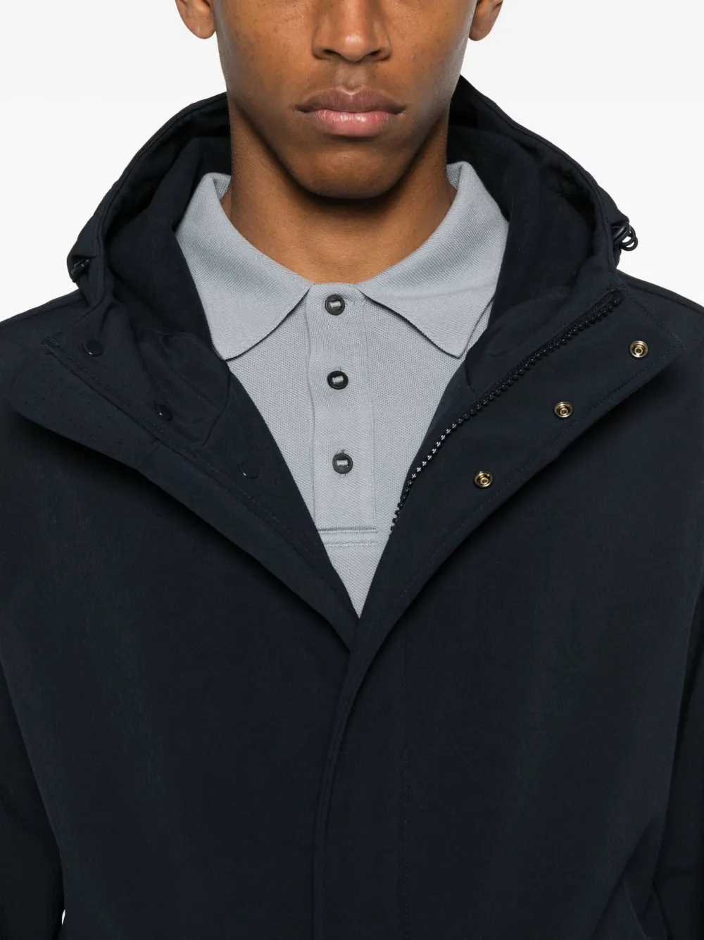 C.p. Company Single-breasted Coat In Black