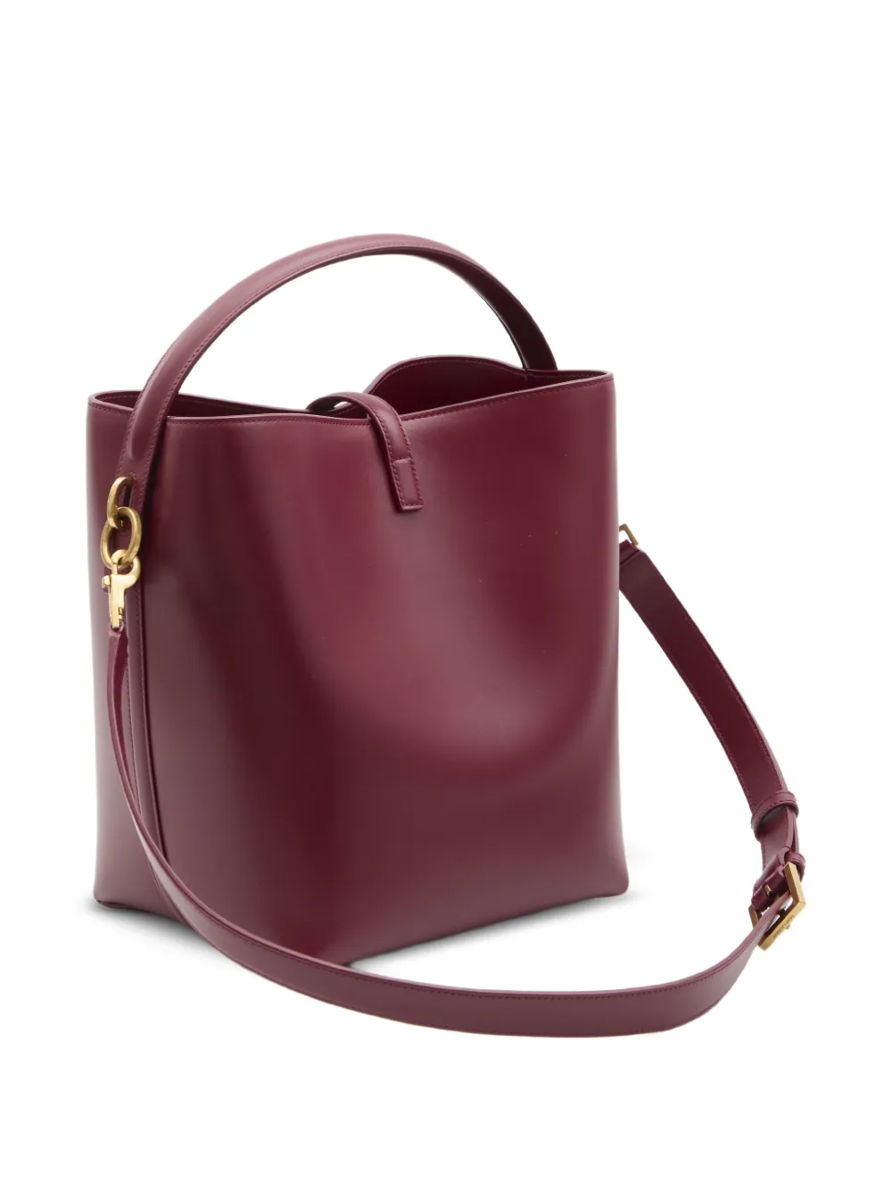 Saint Laurent Le 37 leren bucket-tas met Cassandre haak Rood