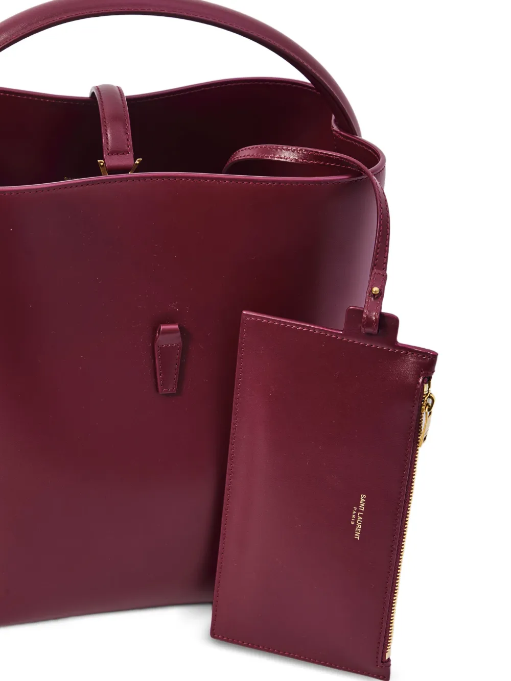 Saint Laurent Le 37 leren bucket-tas met Cassandre haak Rood