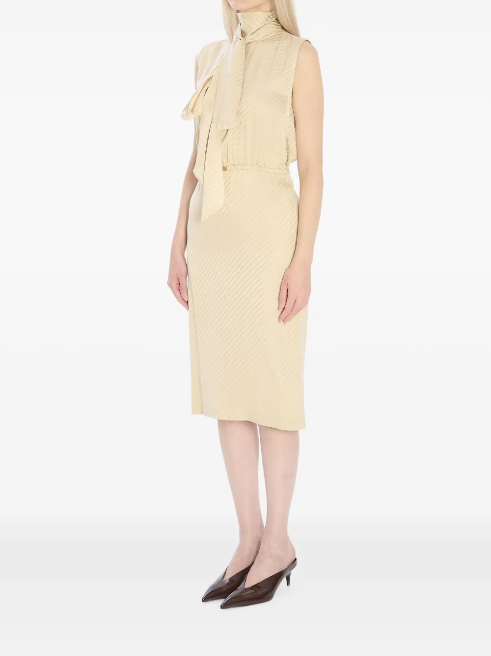 Gucci Mini-jurk met sjaaldetail en jacquard - Beige