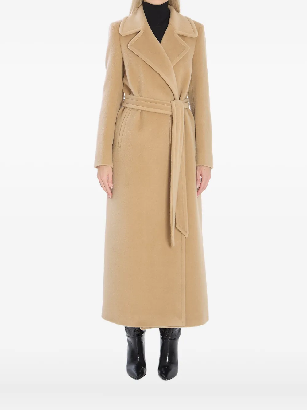 Tagliatore Maxi Coat With Belt Loops And Pockets In Brown