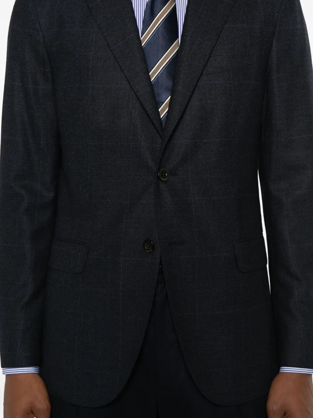 Boglioli Geruite wollen blazer Blauw