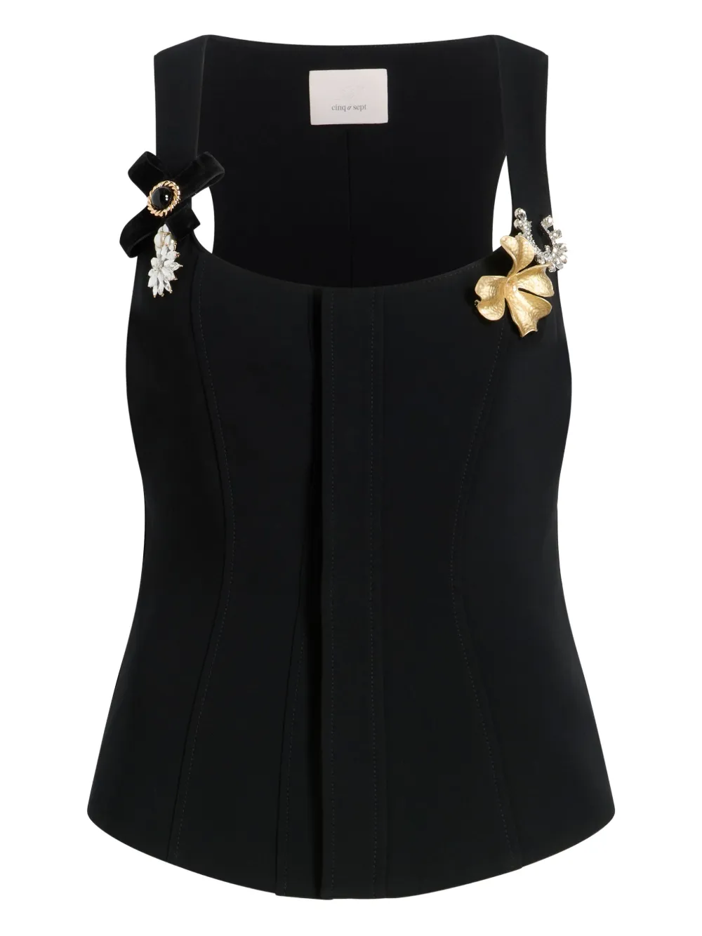 Cinq À Sept Aliana Embellishment Vest In Black