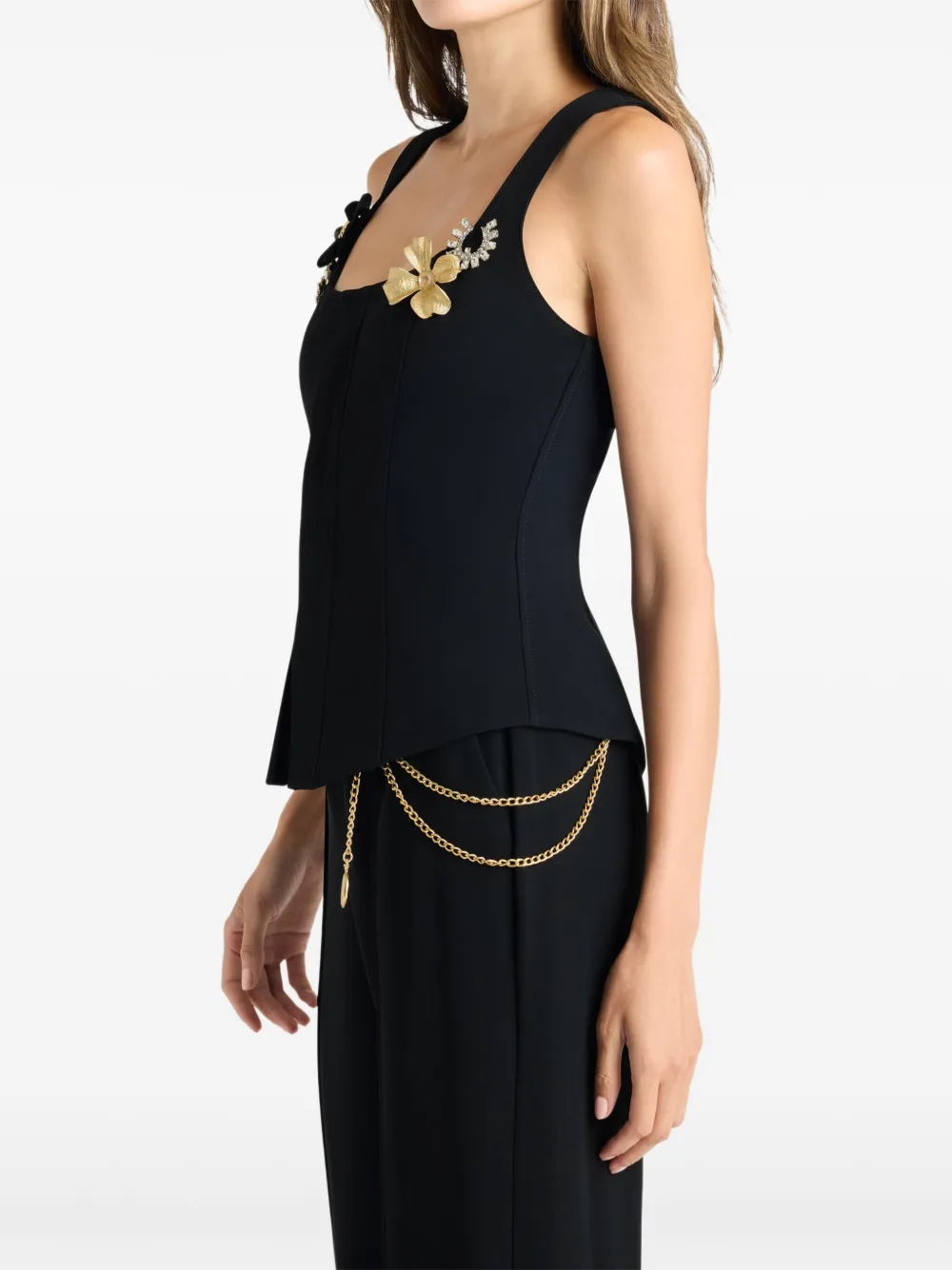 Cinq À Sept Aliana Embellishment Vest In Black