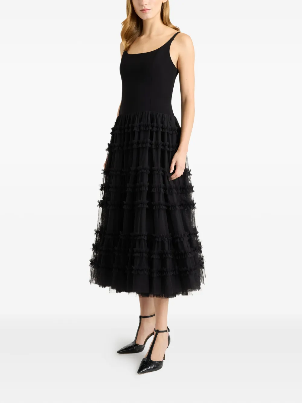 Cinq A Sept Zoella midi-jurk Zwart