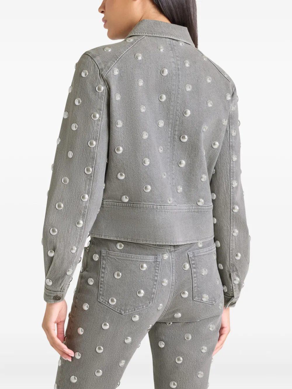 Cinq A Sept Harriet denim jack met studs Grijs