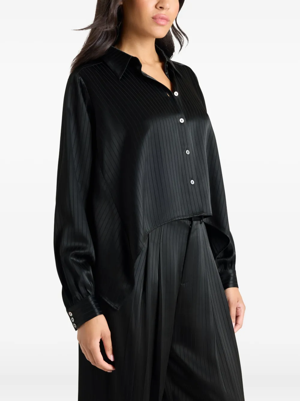 Cinq A Sept Georgia gestreepte top Zwart