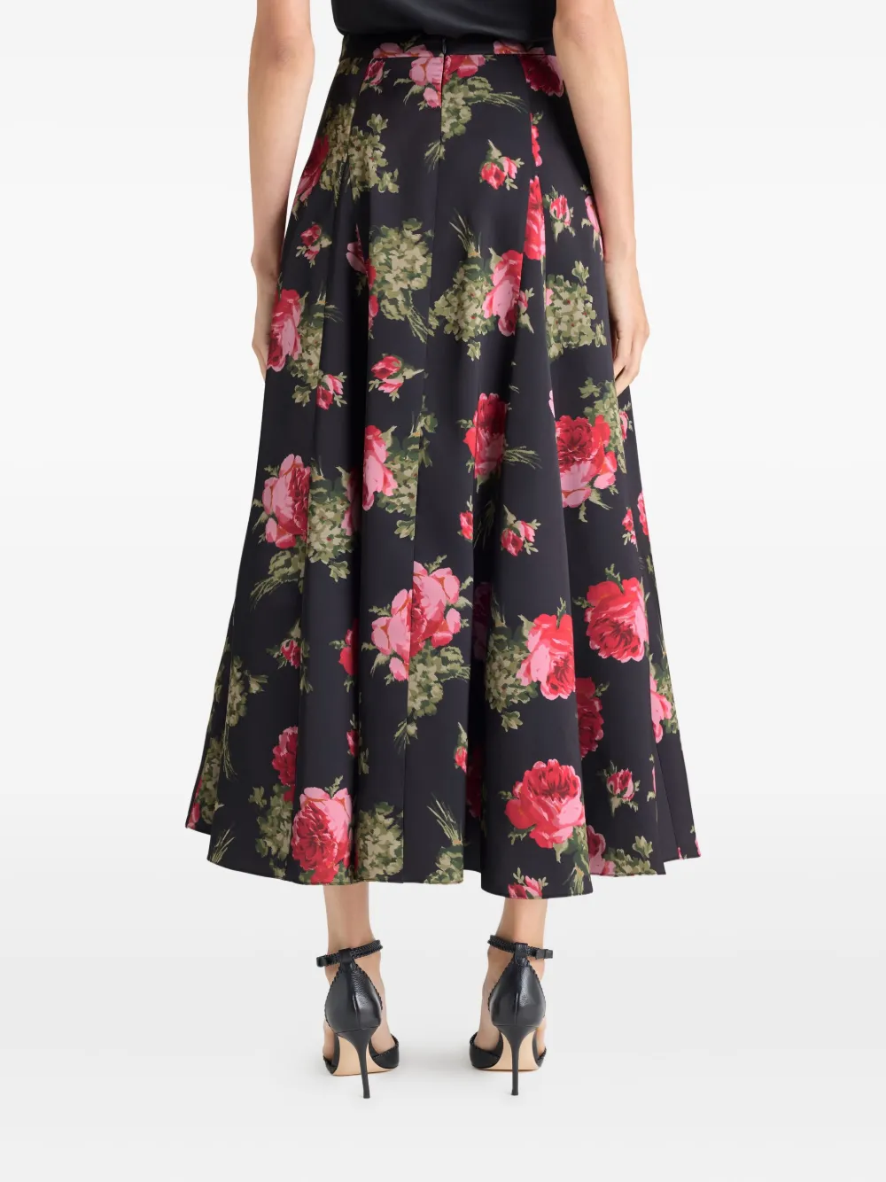 Cinq À Sept Cinq A Sept Hilda Baroque Roses Skirt In Black