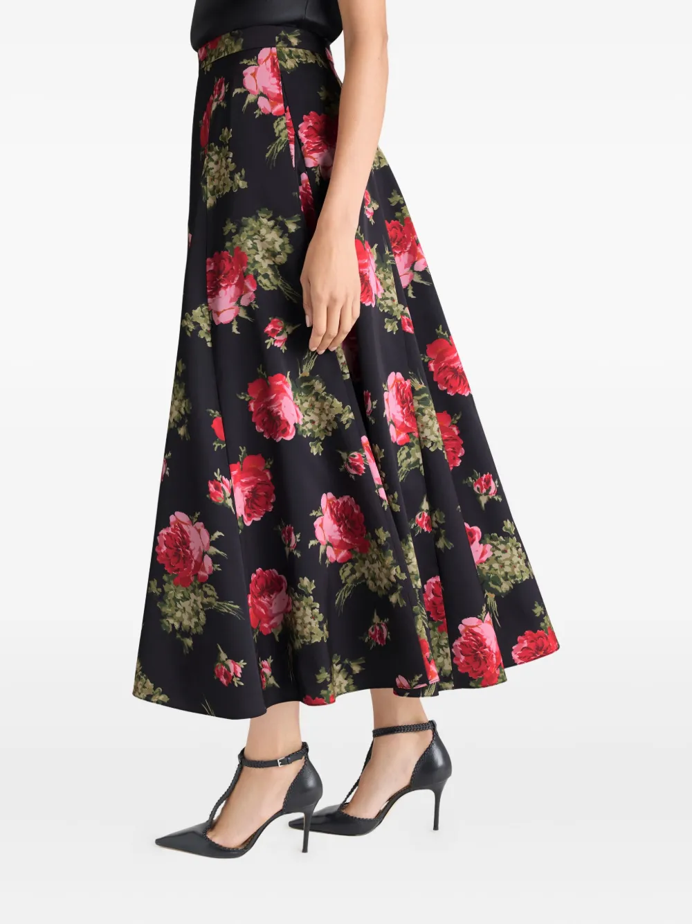 Cinq À Sept Cinq A Sept Hilda Baroque Roses Skirt In Black