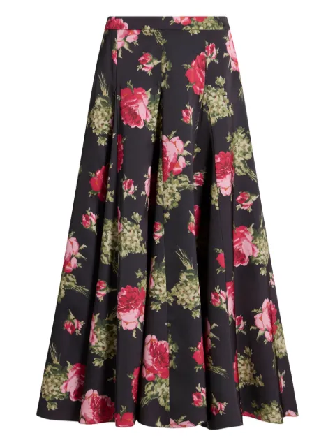 Cinq A Sept Hilda baroque roses midi skirt