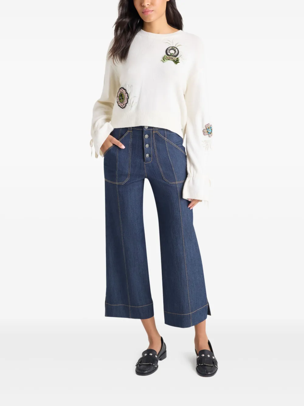 Cinq A Sept Tasha rose patch top | Sweaters | Image 2