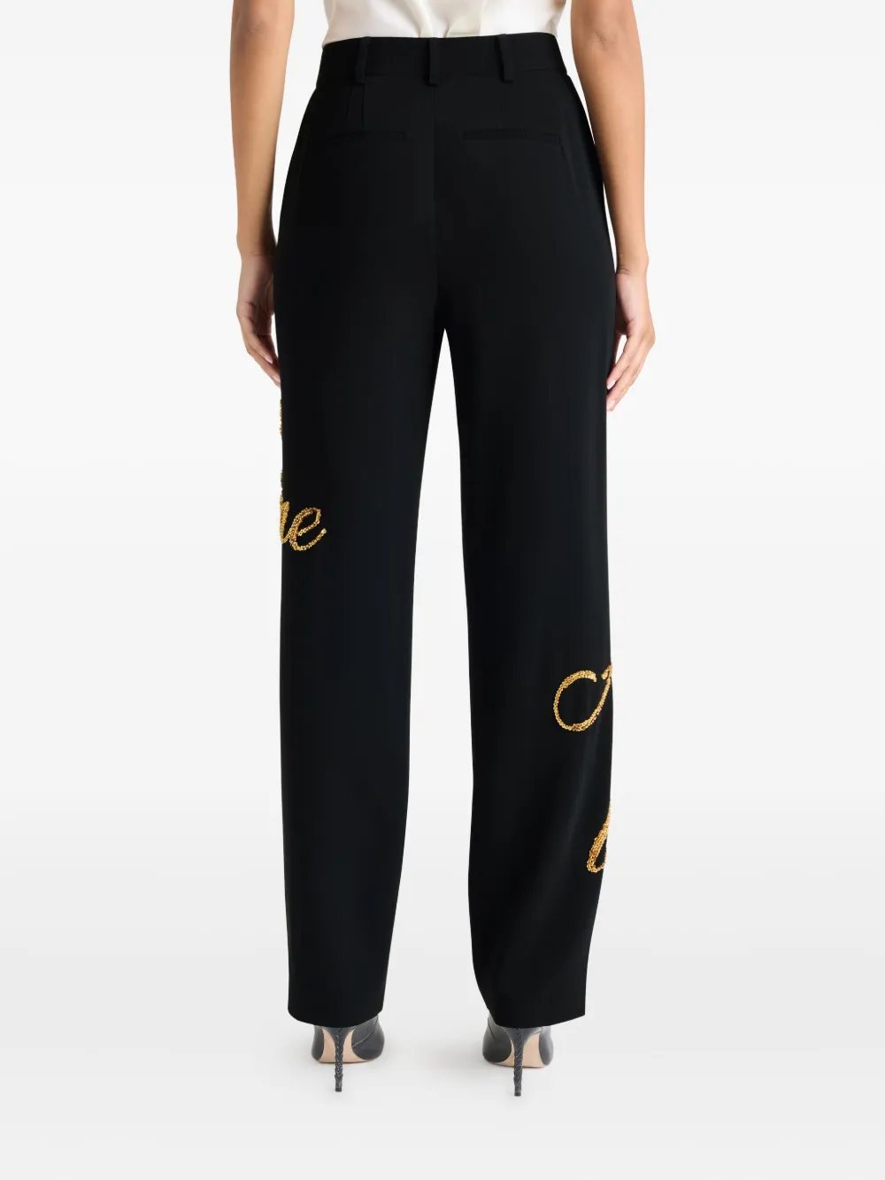 Cinq A Sept Collins fluwelen broek Zwart