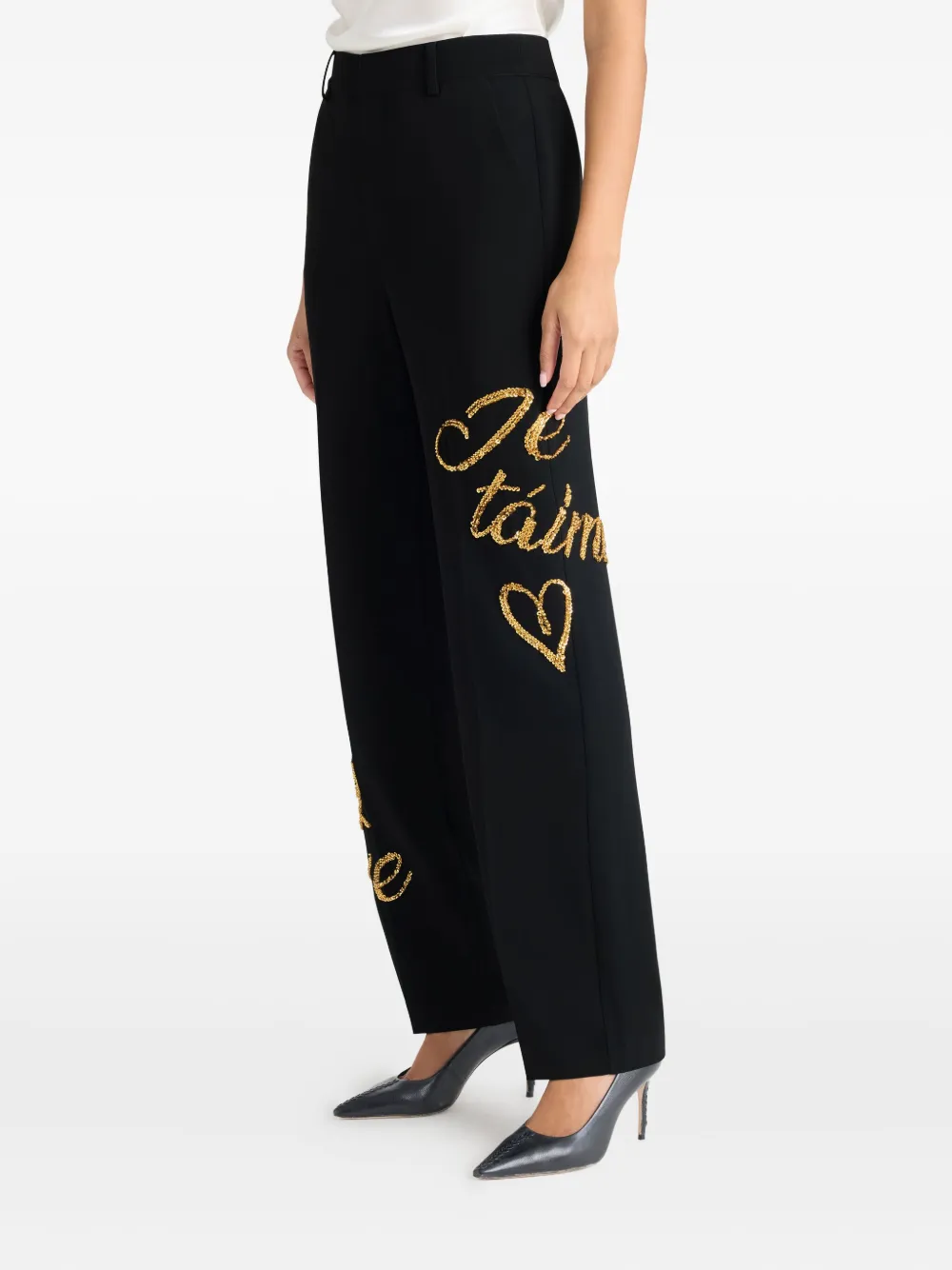 Cinq A Sept Collins fluwelen broek Zwart