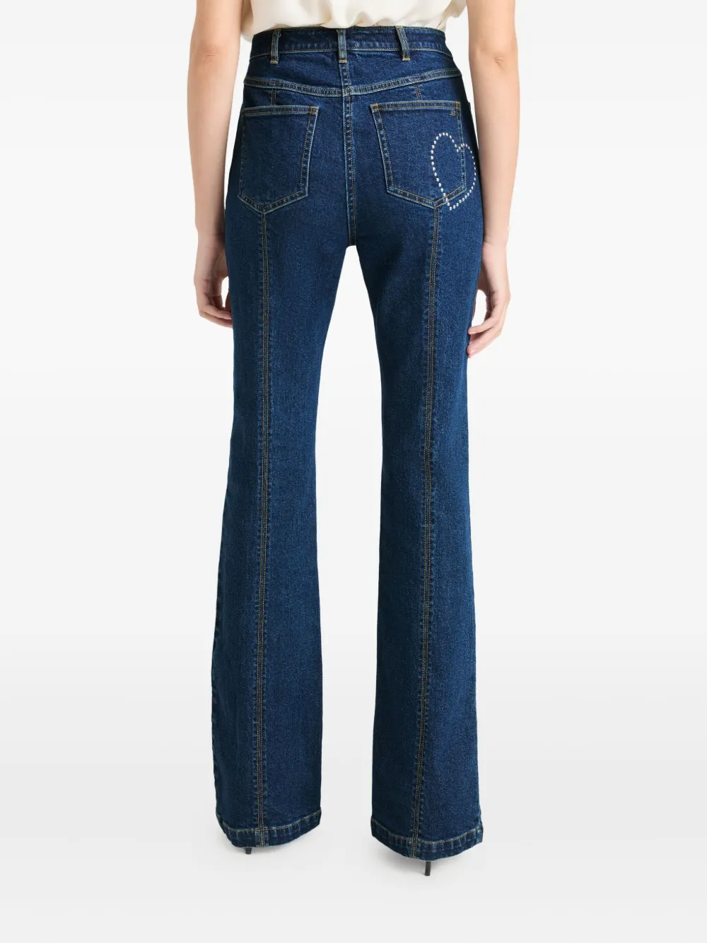 Cinq À Sept Stud Detail Flare Leg Jeans In Blue