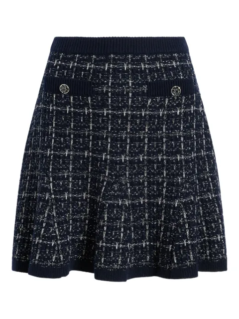Cinq A Sept Ainara button check-pattern mini skirt