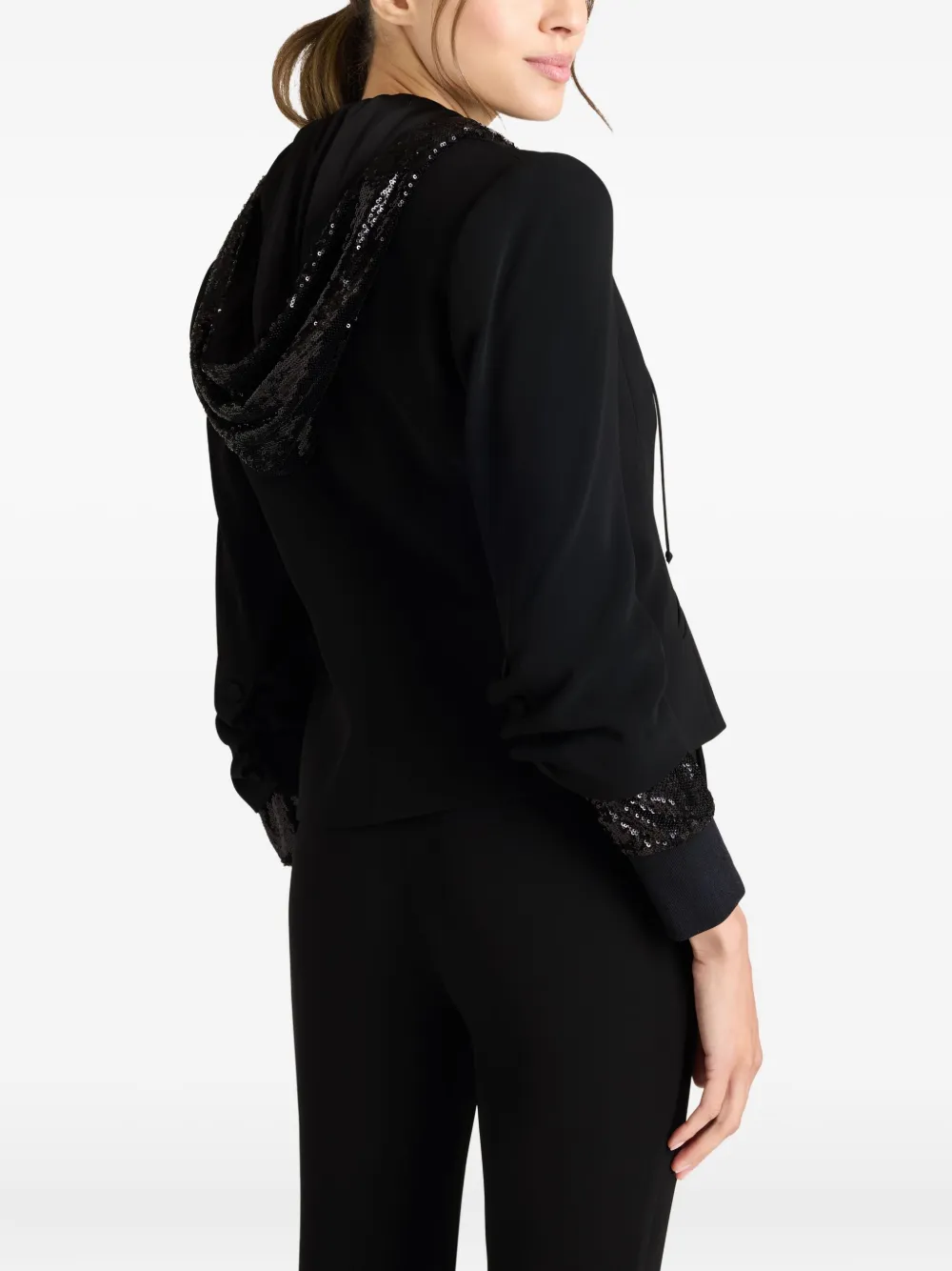 Cinq A Sept Le Petit Khloe jack met capuchon en pailletten Zwart