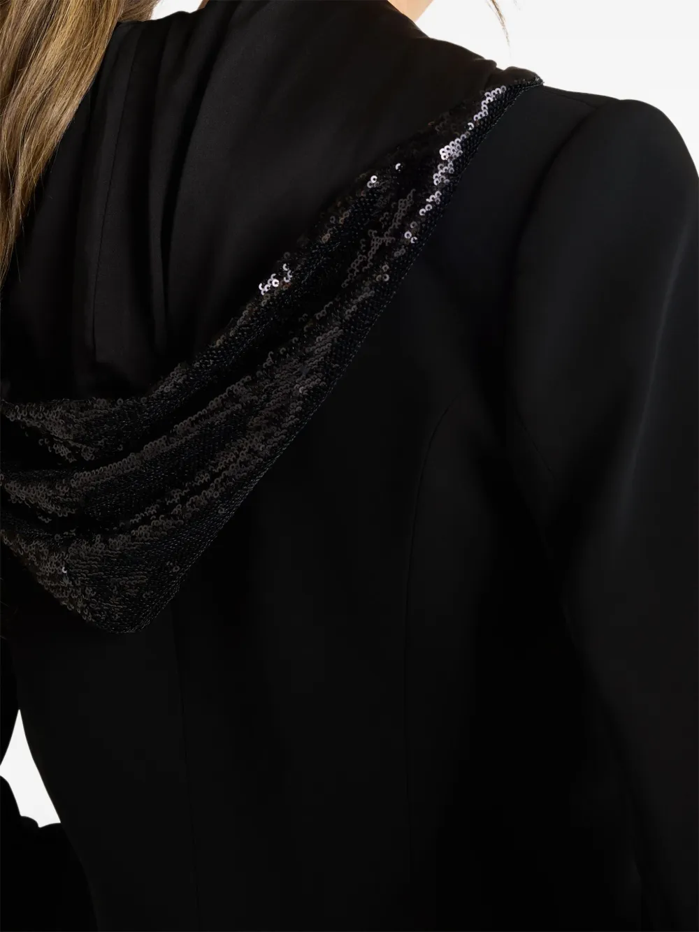 Cinq A Sept Le Petit Khloe jack met capuchon en pailletten Zwart