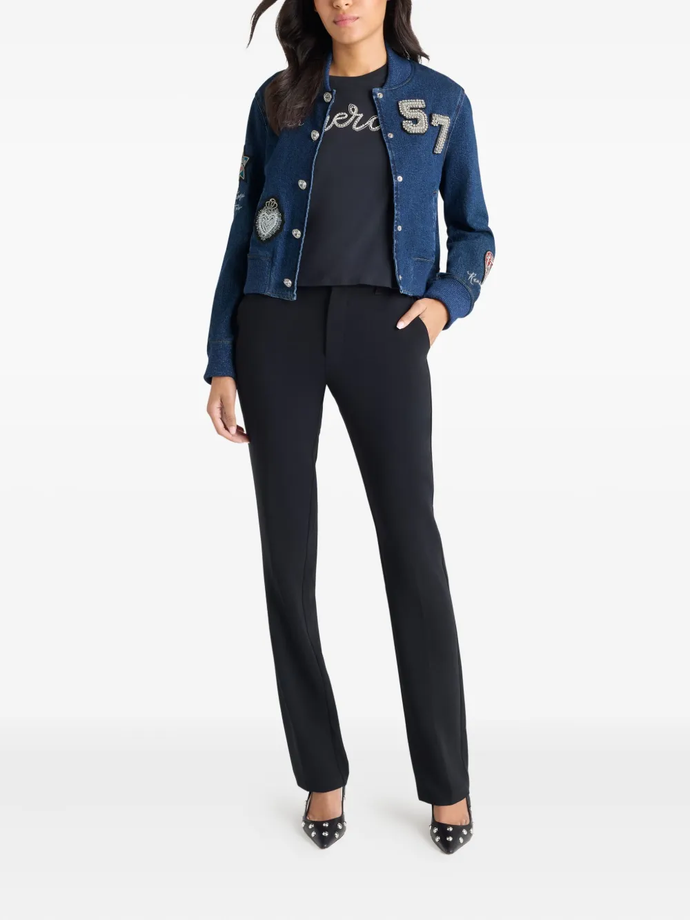 Cinq A Sept Dominique verfraaid denim jack Blauw