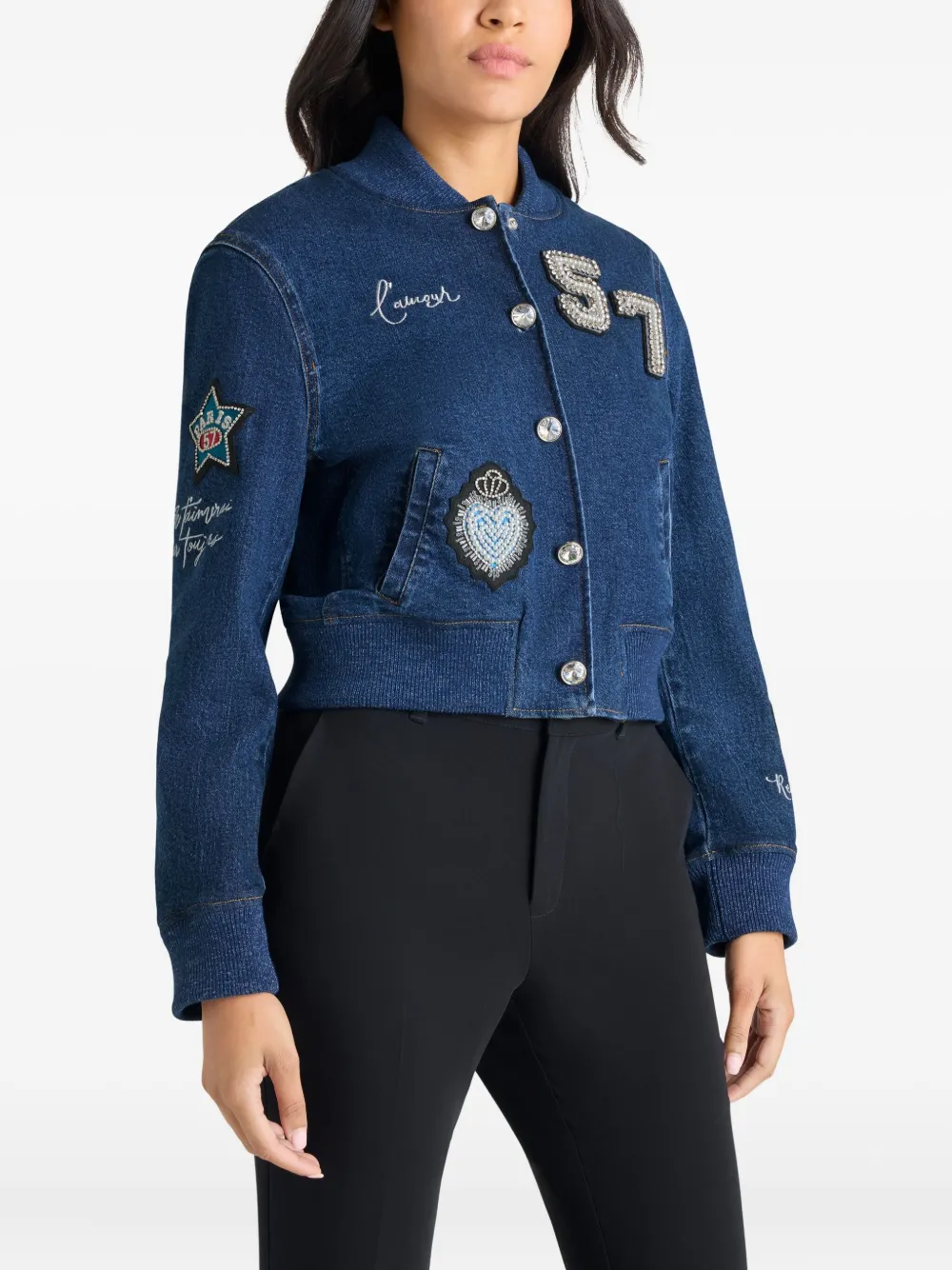 Cinq A Sept Dominique verfraaid denim jack Blauw