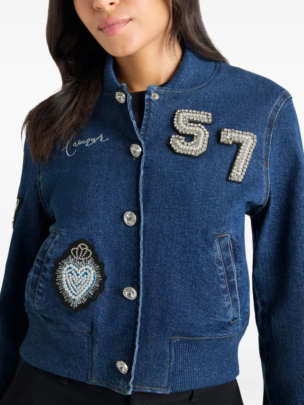 Cinq A Sept Dominique verfraaid denim jack Blauw