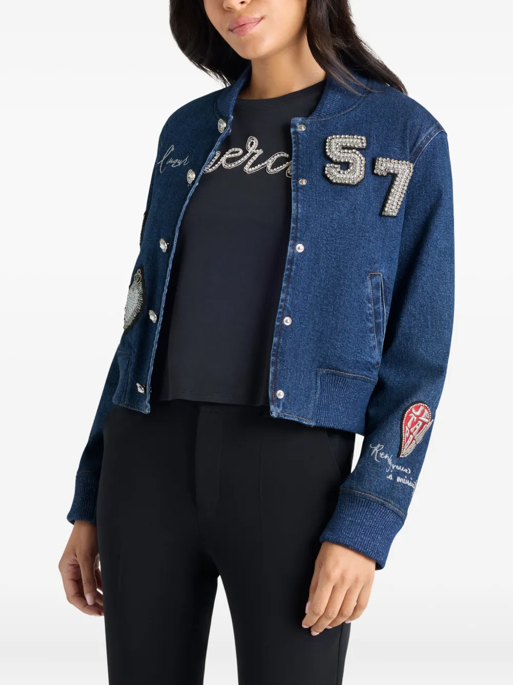 Cinq A Sept Dominique verfraaid denim jack Blauw