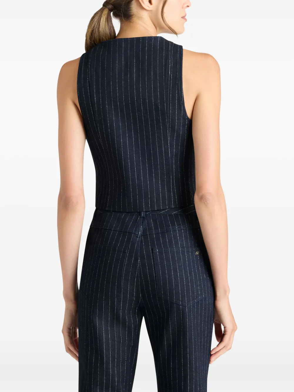 Cinq A Sept Anderson top verfraaid met krijtstreep Blauw