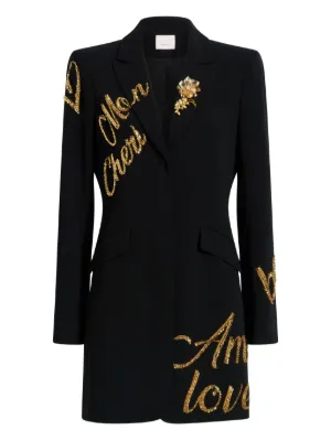 black and gold blazer dress Joseph Ribkoff Asymmetrical Blazer Dress – Details Direct