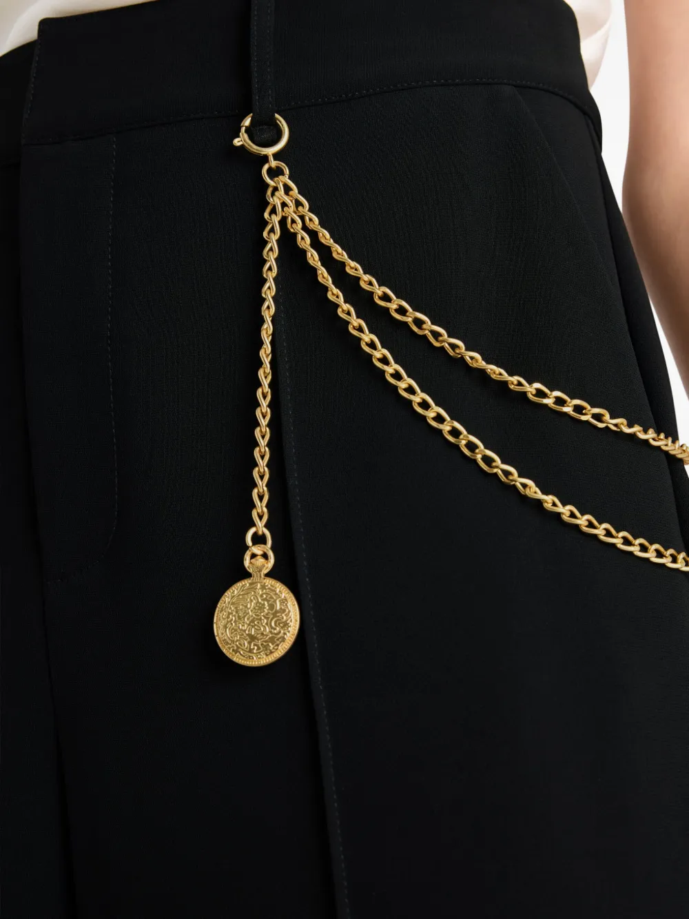 Cinq A Sept Alaina broek met kettingdetail Zwart