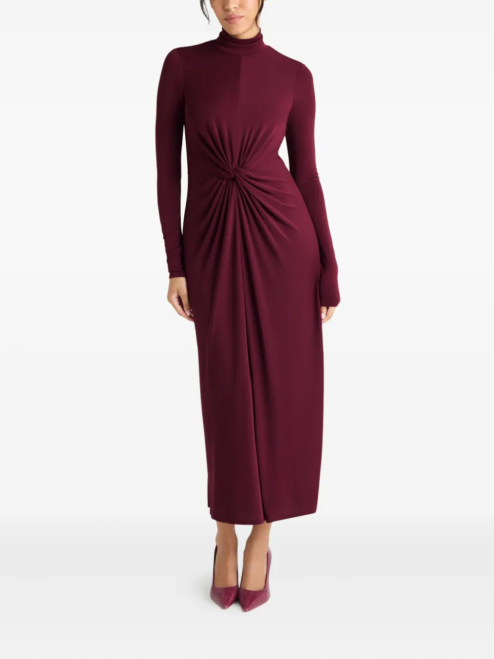 Cinq A Sept Tovianna midi-jurk met geknoopt detail - Rood