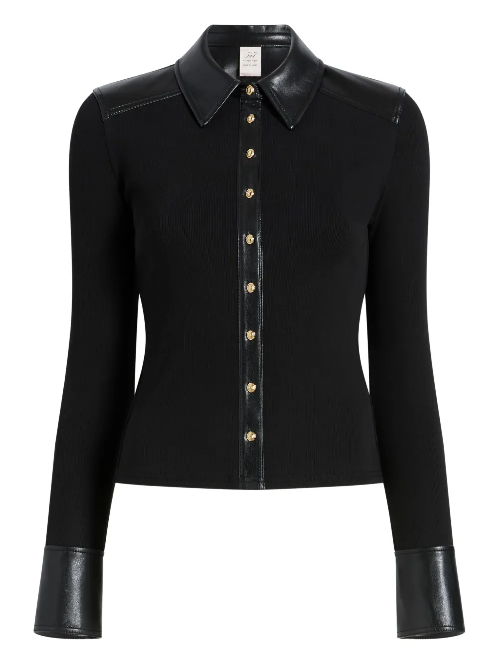 Cinq A Sept Magali buttoned panelled top | Black | Image 1