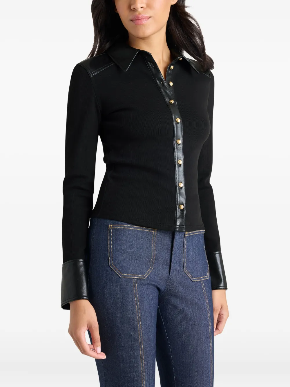 Cinq A Sept Magali top met vlakken en knopen Zwart