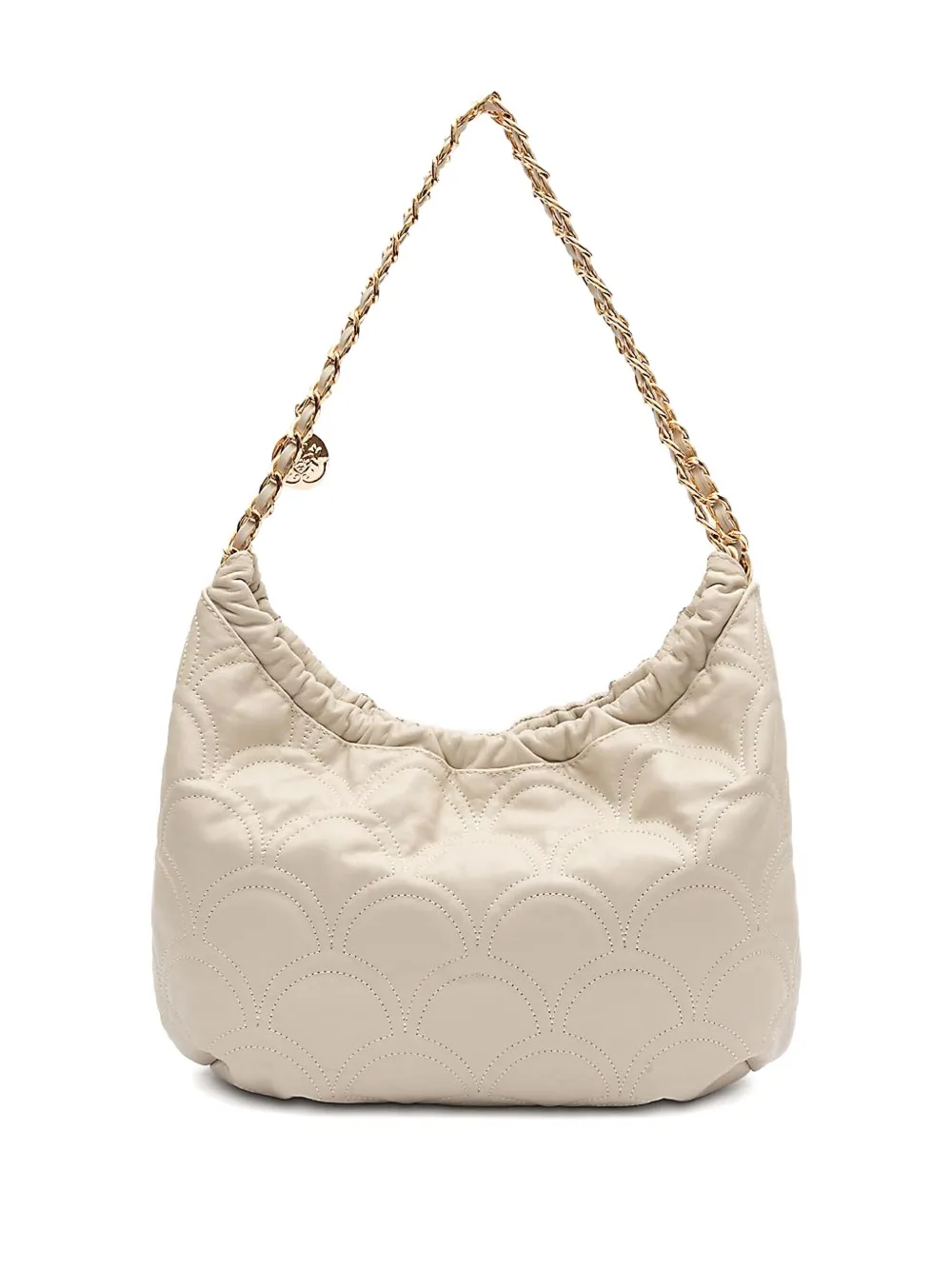 Isla Sirena Cocoon scalloped chain shoulder bag - Beige
