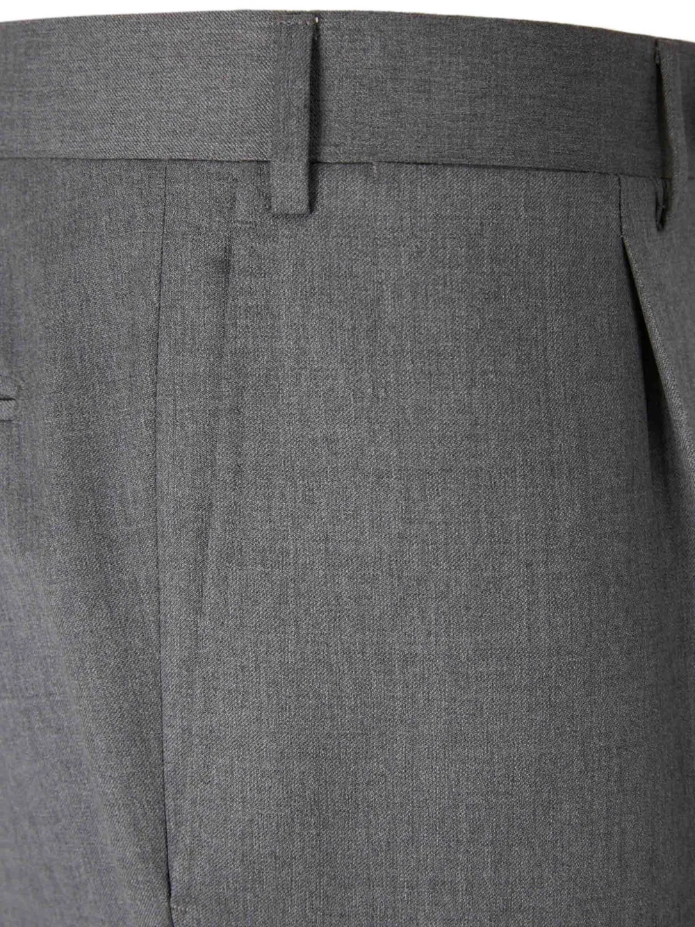 Canali Wollen broek met riemlussen Grijs