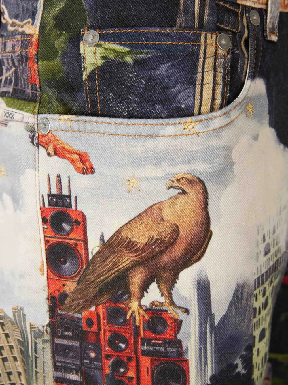 Off-White Flared jeans met print Beige