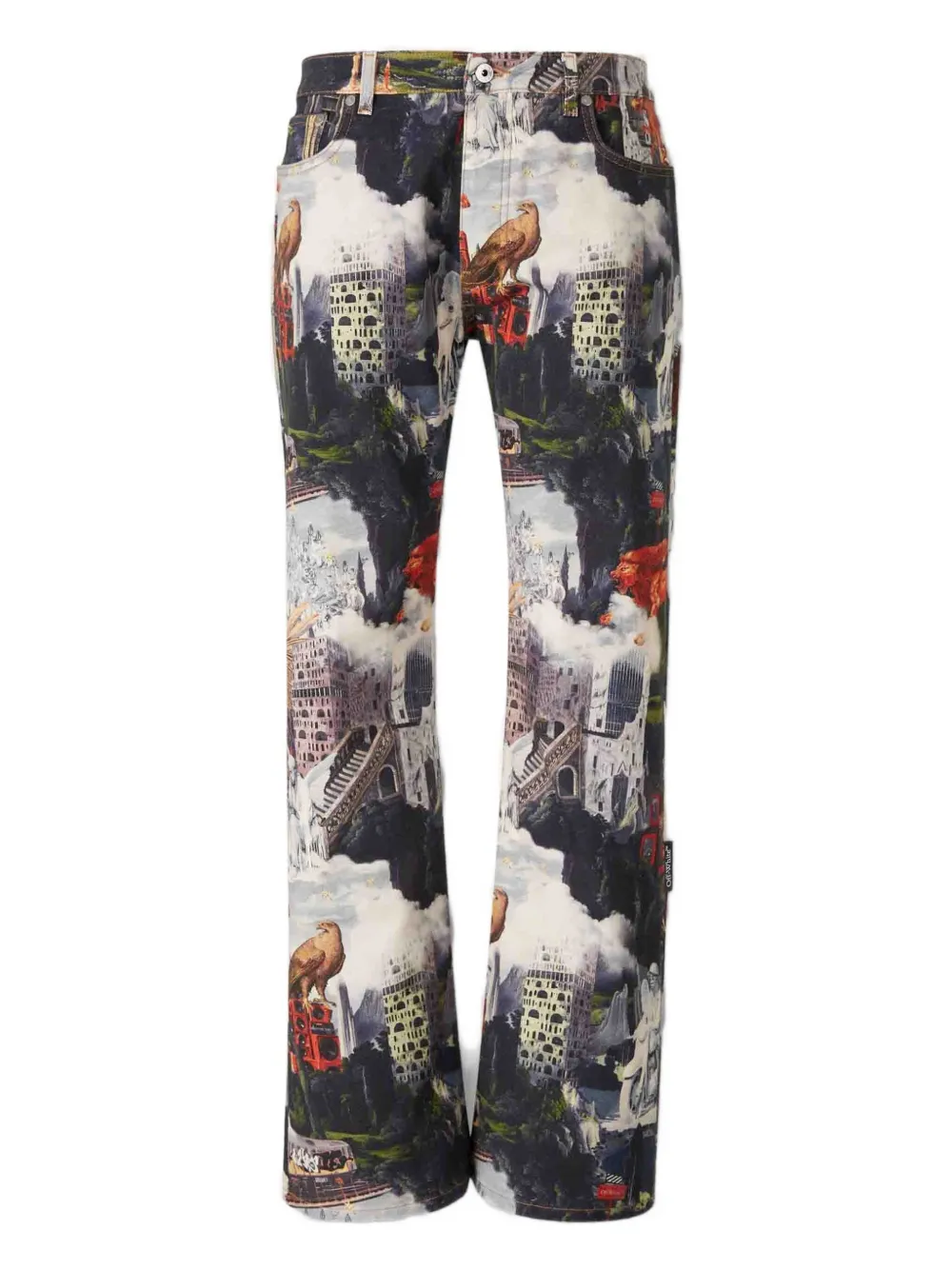 Off-White flared print jeans - Toni neutri