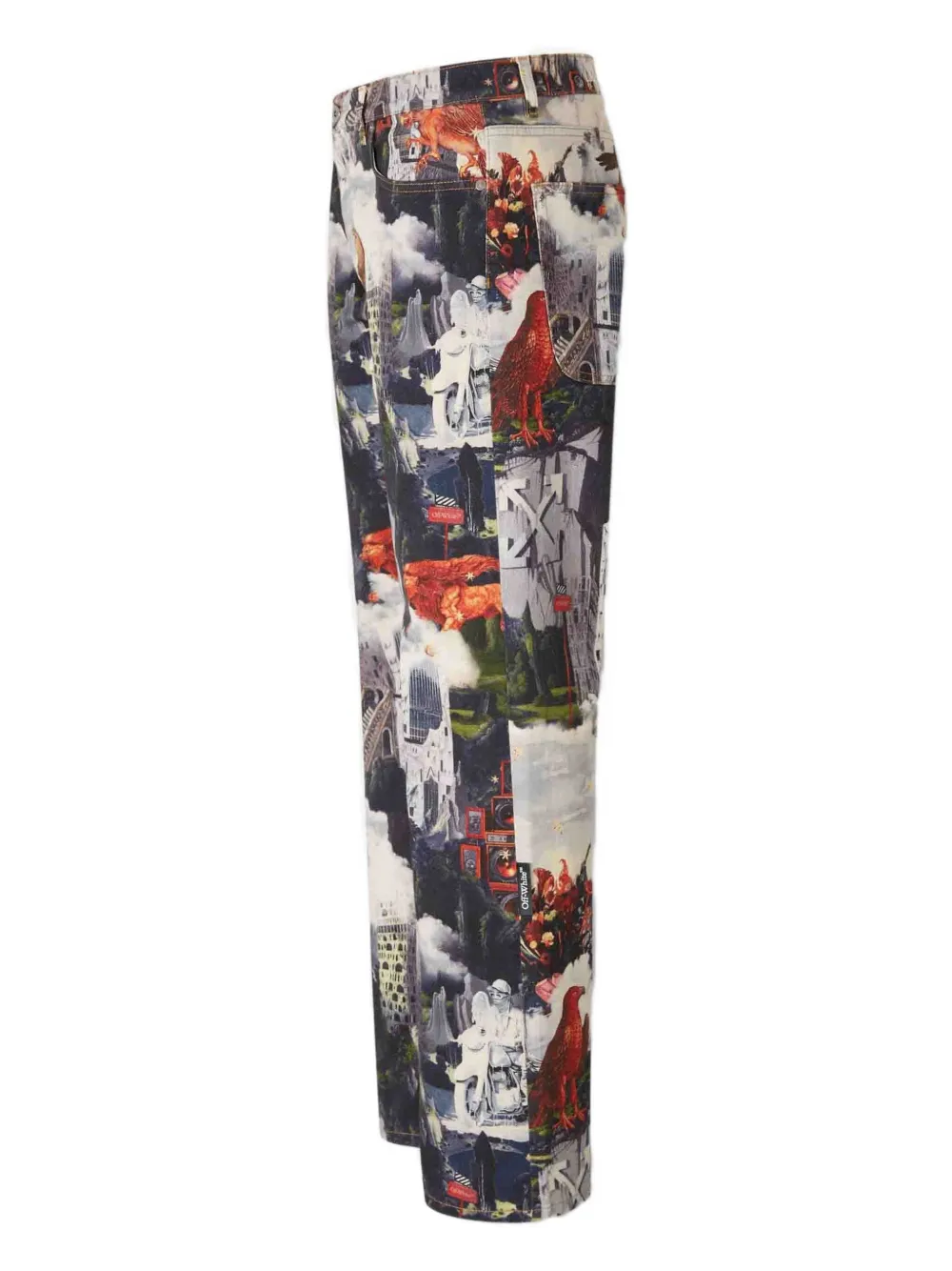 Off-White Flared jeans met print - Beige