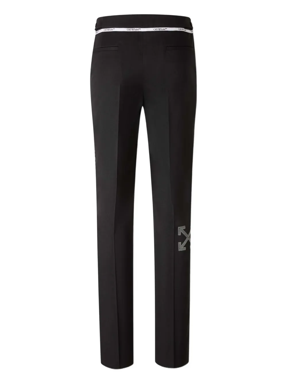 Off-White Broek met geborduurd logo Zwart