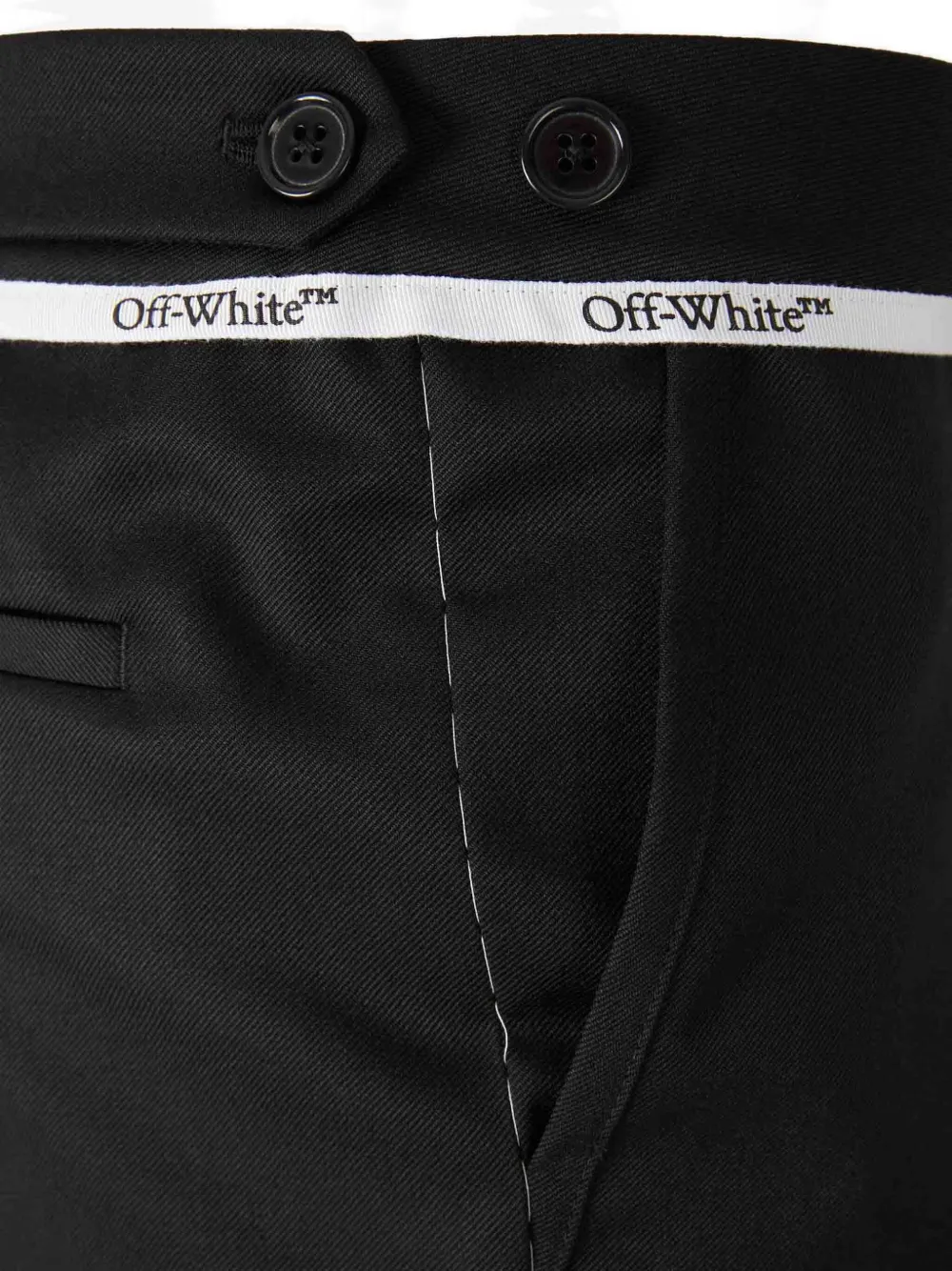 Off-White Broek met geborduurd logo Zwart