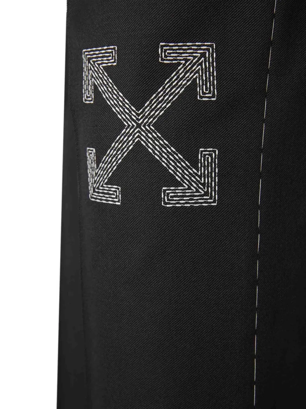 Off-White Broek met geborduurd logo Zwart