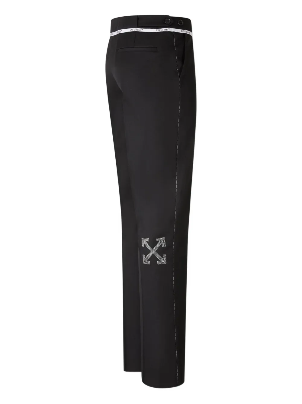 Off-White Broek met geborduurd logo - Zwart