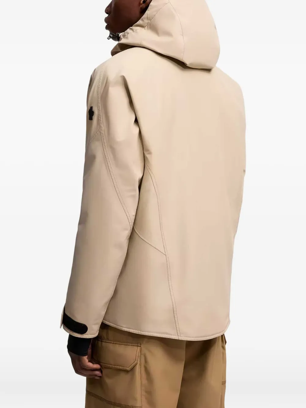 Moncler Grenoble Gewatteerde jas met verstelbare capuchon Beige