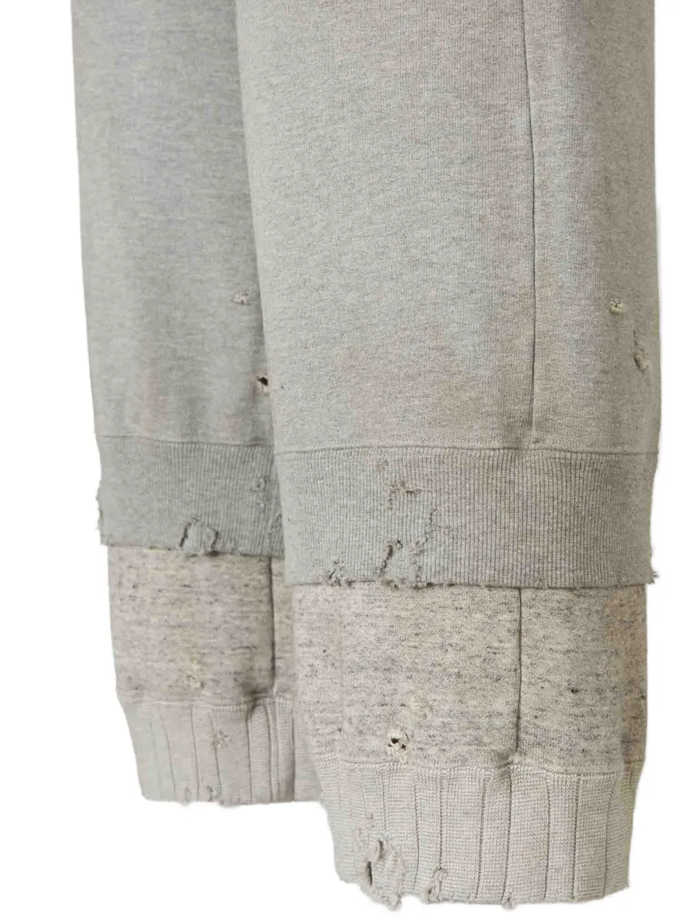 Miharayasuhiro Distressed Hem Trousers In Gray
