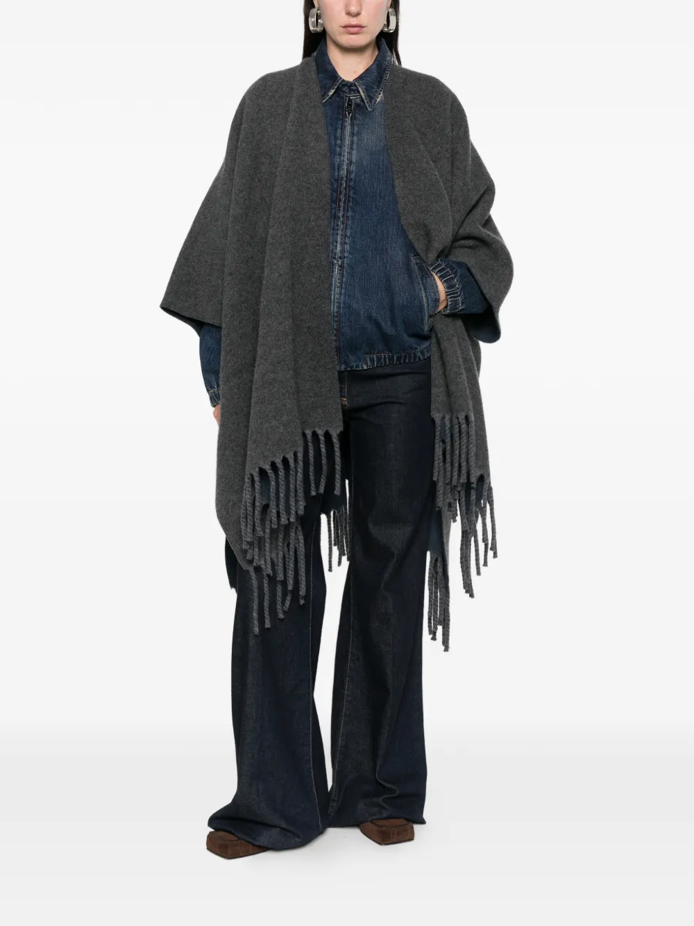 Brunello Cucinelli gorra con detalle de flecos | Capas y ponchos | Image 2