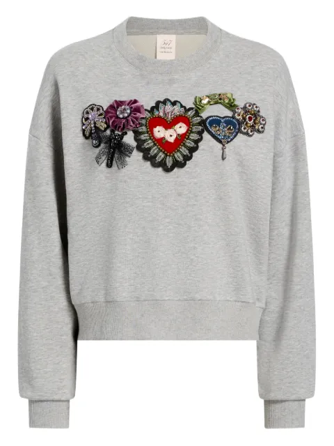 Cinq A Sept heritage rose embellished sweatshirt